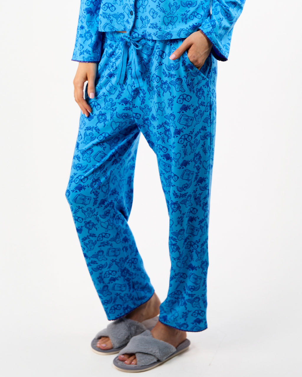 The Ruffle Pyjama - Bottoms Blue