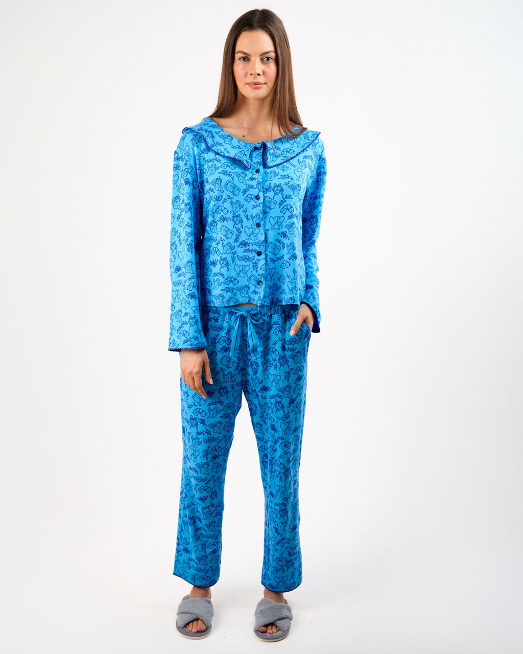 The Blue Ruffle Pyjama Set