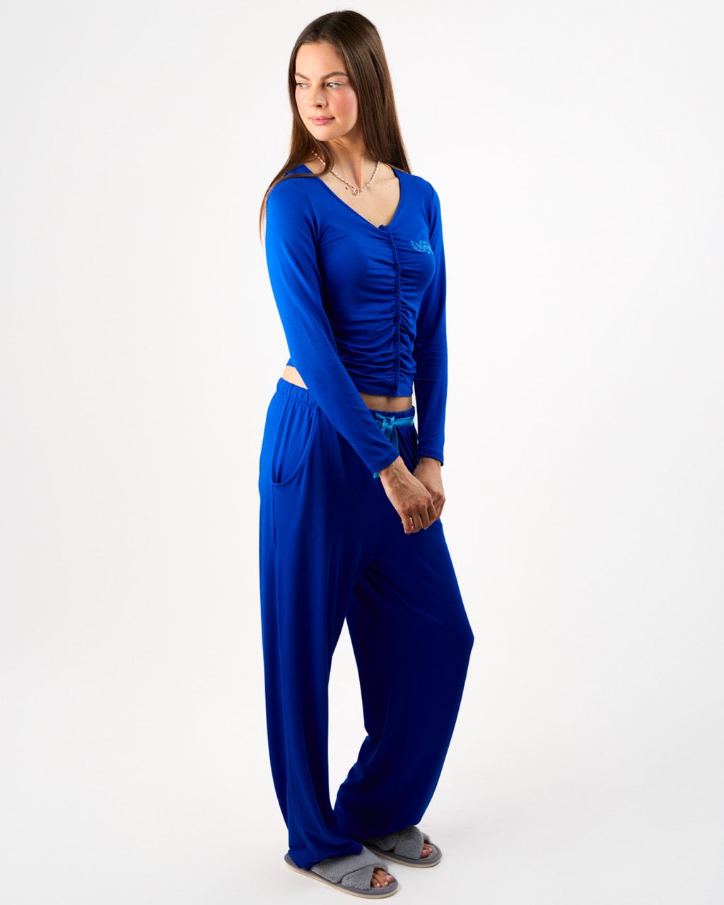 The Button Me Up Lounge Set in Blue