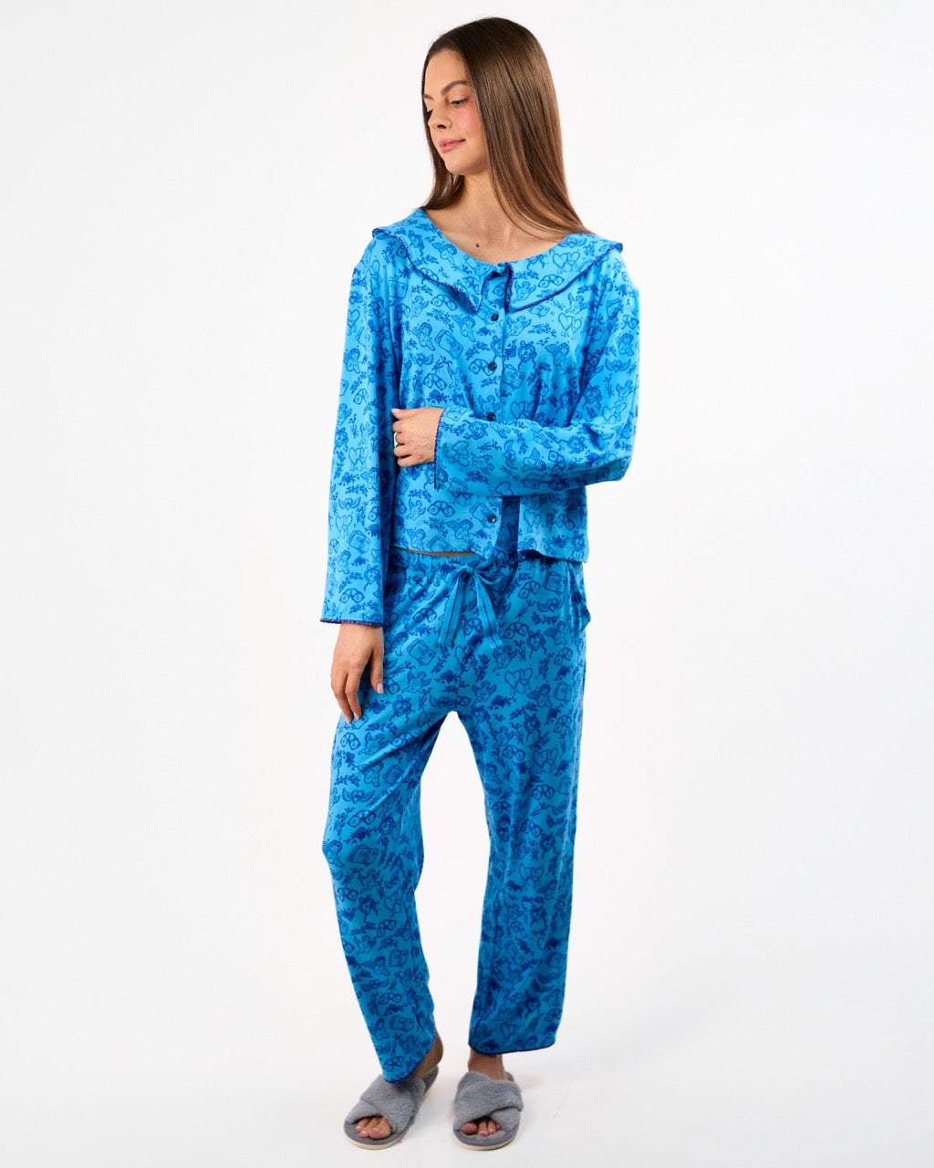 The Blue Ruffle Pyjama Set