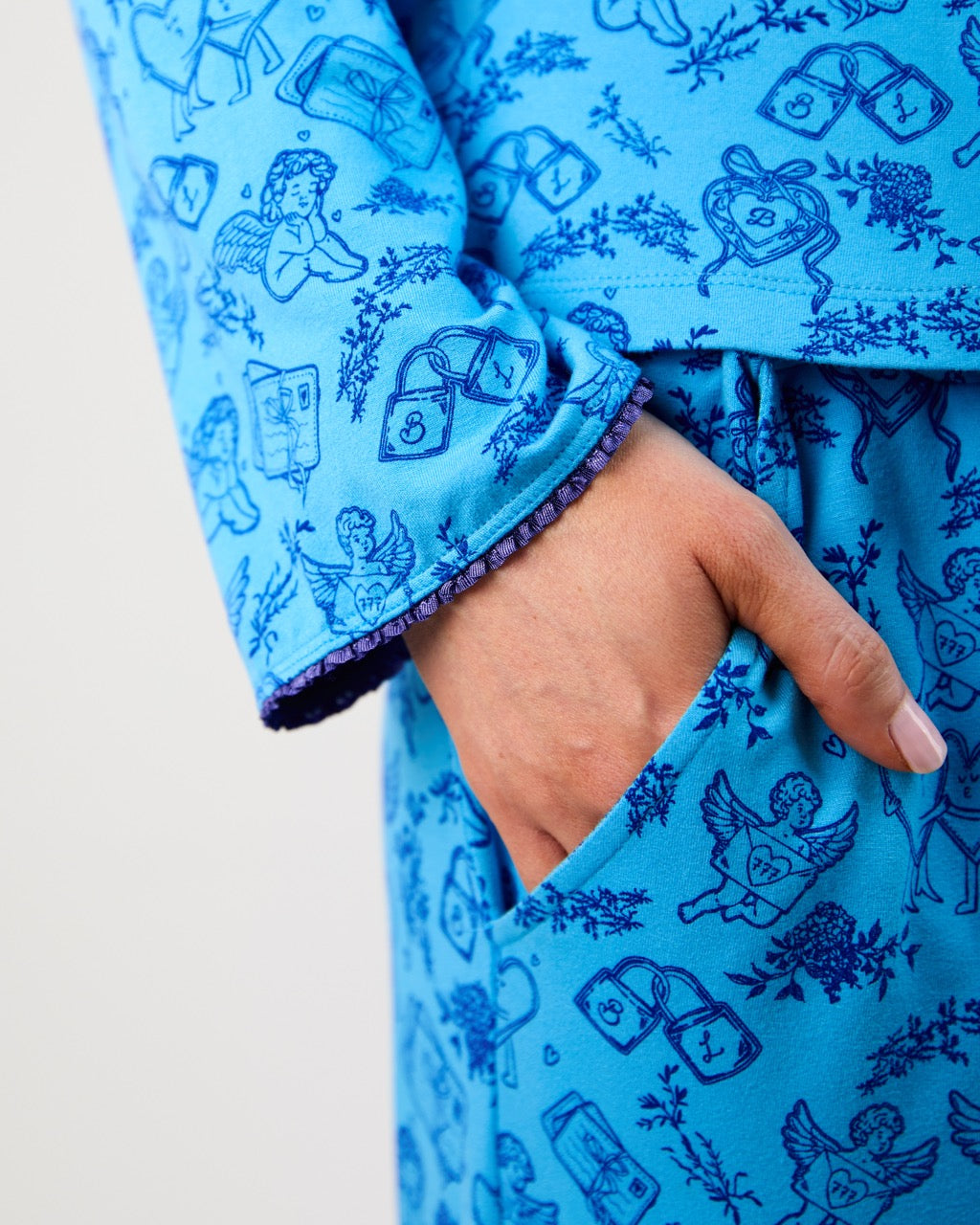 The Ruffle Pyjama Bottoms in Blue