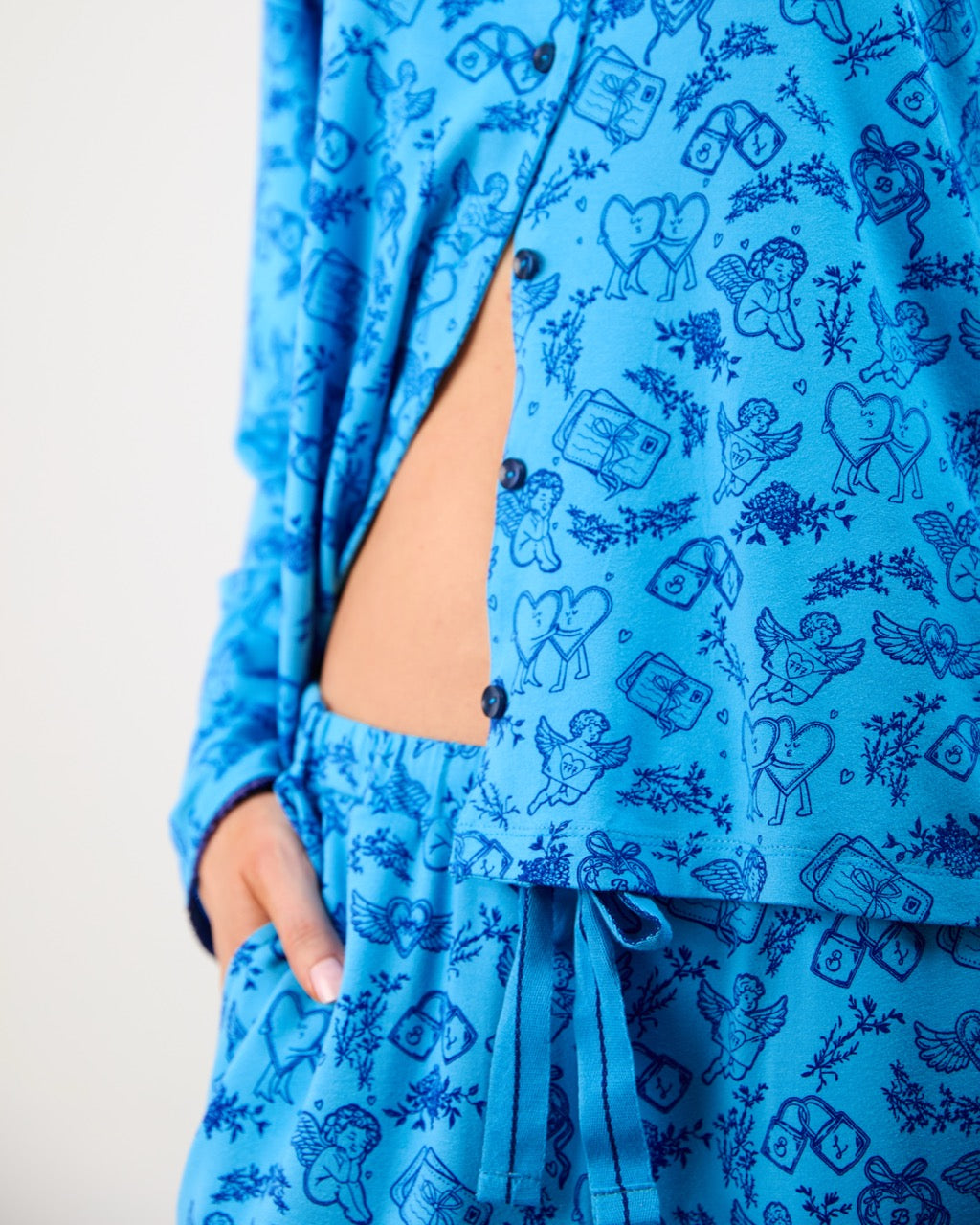 The Ruffle Pyjama Bottoms in Blue