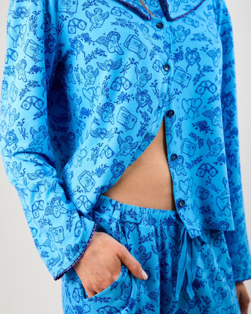 The Ruffle Pyjama Set - Blue