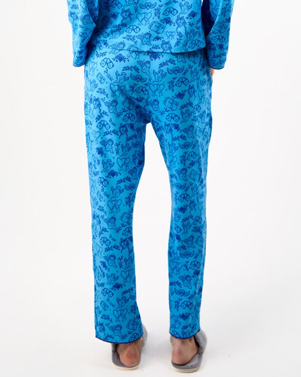 The Ruffle Pyjama Bottoms in Blue