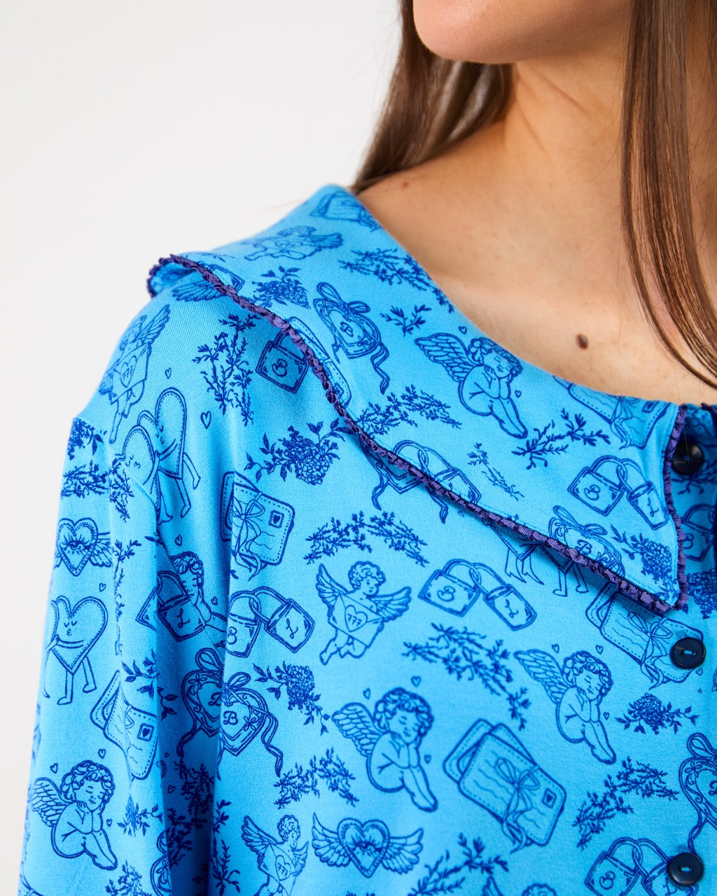 The Ruffle Pyjama Set - Blue