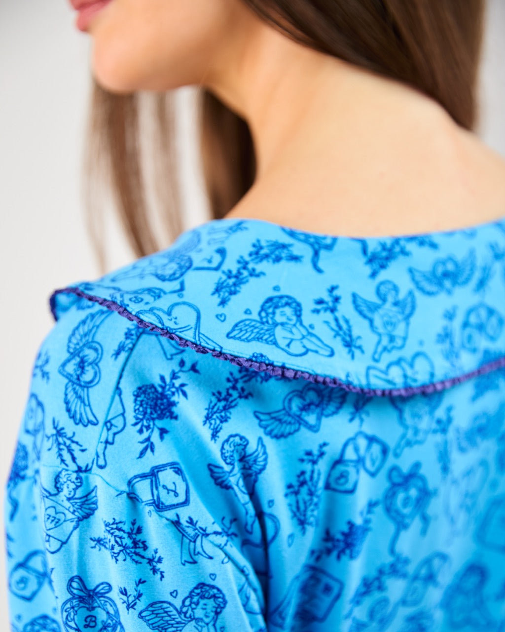 The Blue Ruffle Pyjama Set