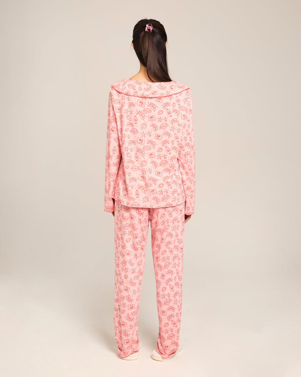 The Ruffle Pyjama Set - Top Pink