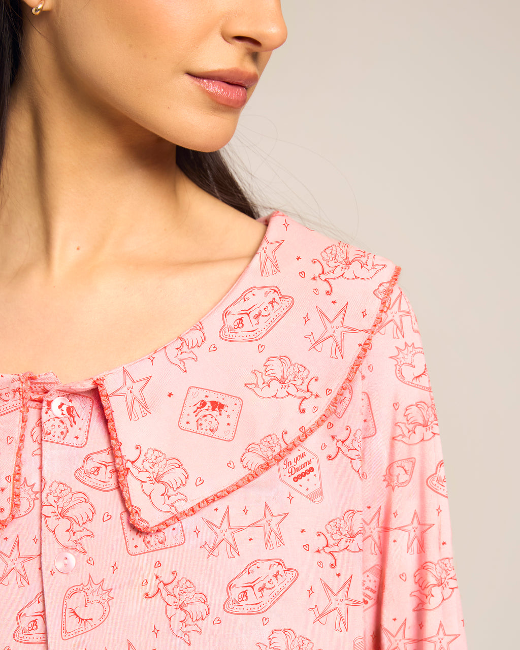 The Ruffle Pyjama Set - Top Pink