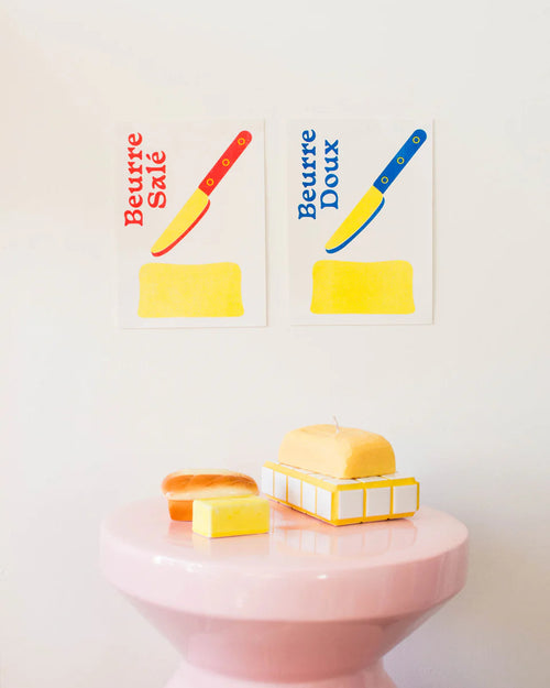 Butter Candles on blocks looking like blocks of butter