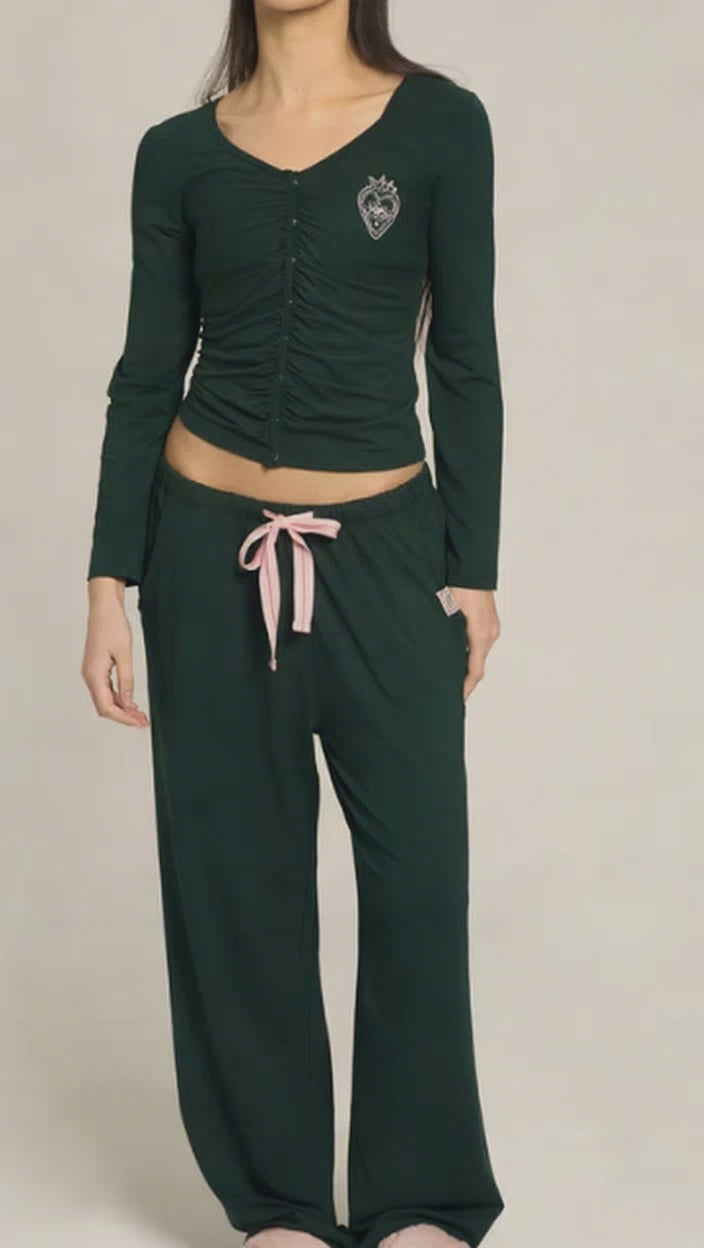 The Button Me Up Lounge Set - Green